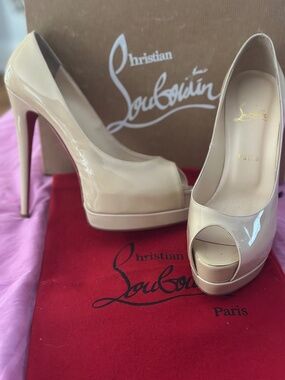 Christian Louboutin Nude Palais Royal Open Toe Heel